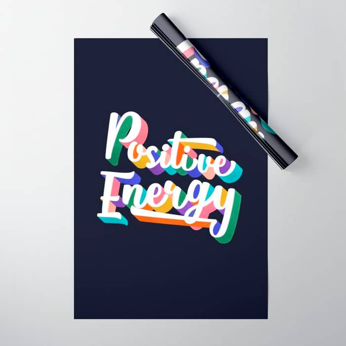 Positive Energy- Typography Wrapping Paper
