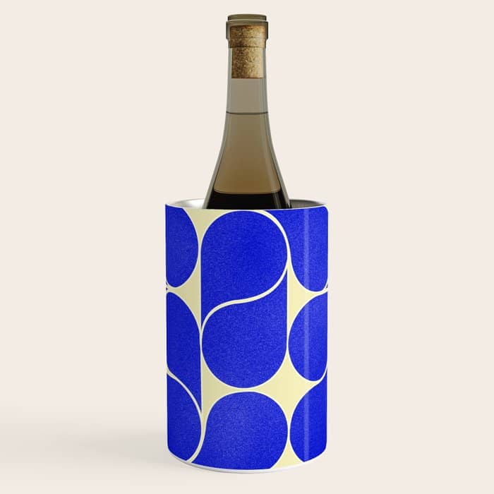 Blue Mid-Century Shapes No8 Wine Chiller