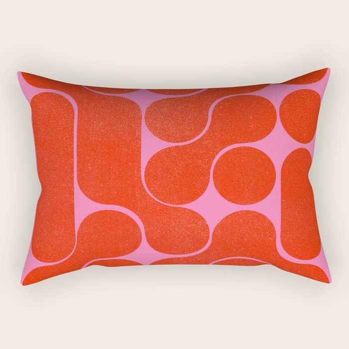 Abstract Mid-Century Shapes No 6 Rectangular Pillow