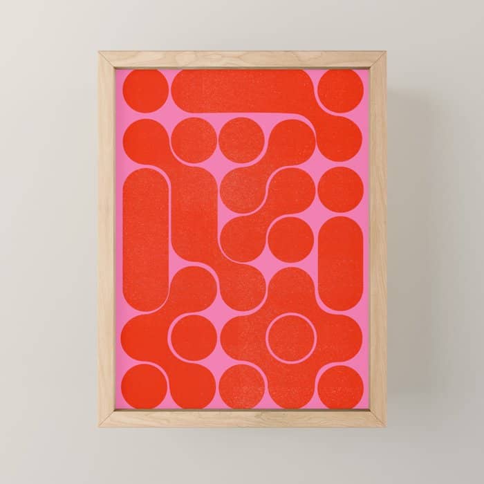 Abstract Mid-Century Shapes No 6 Mini Art Print
