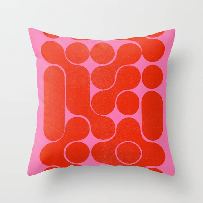 Abstract Mid-Century Shapes No 6 Throw Pillow