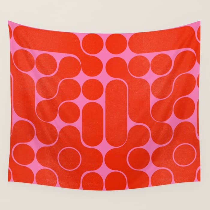 Abstract Mid-Century Shapes No 6 Wall Tapestry