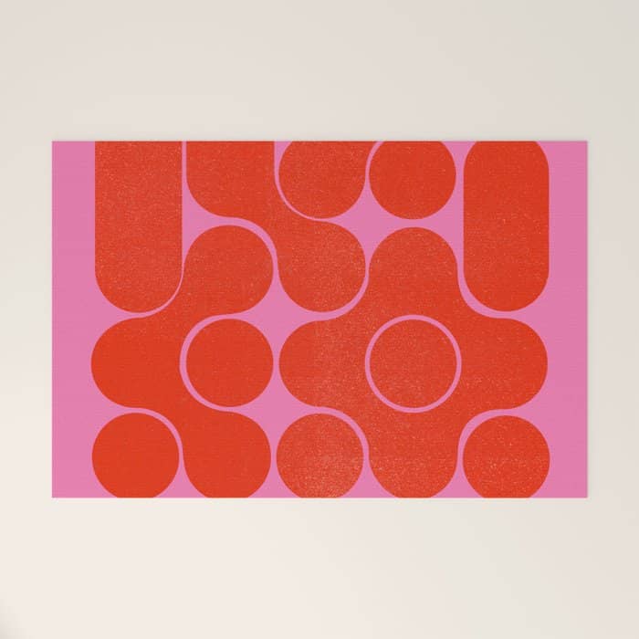 Abstract Mid-Century Shapes No 6 Welcome Mat