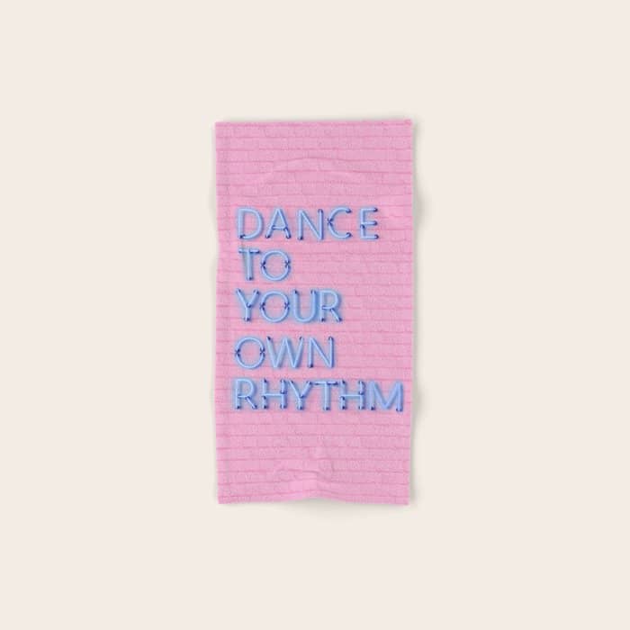 Dance To Your Own Rhythm - Blue Neon Bath Towel