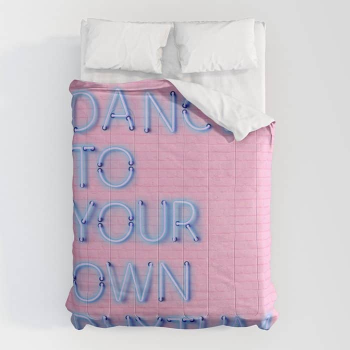 Dance To Your Own Rhythm - Blue Neon Comforter
