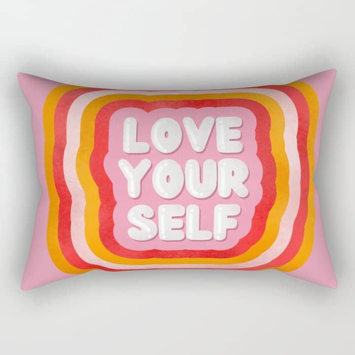 Love Yourself Retro Type Rectangular Pillow