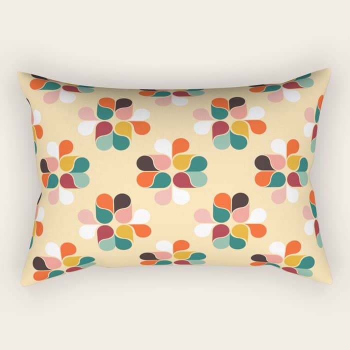 Retro Geometry Pattern No2 Rectangular Pillow