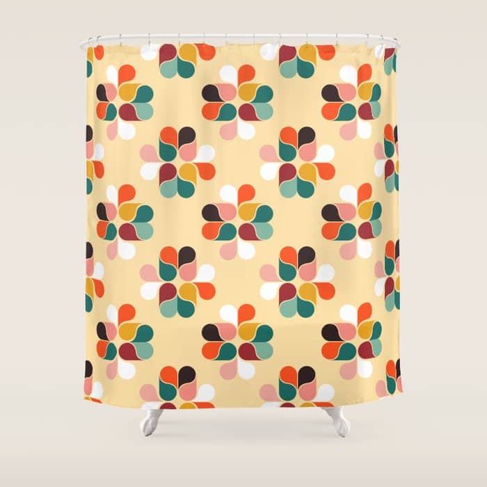 Retro Geometry Pattern No2 Shower Curtain