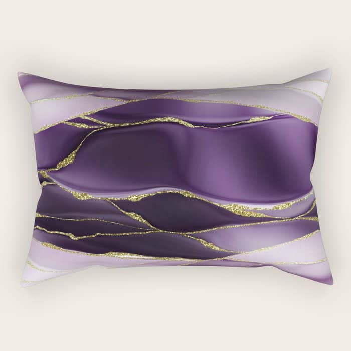 Day And Night Purple Marble Landscape Rectangular Pillow