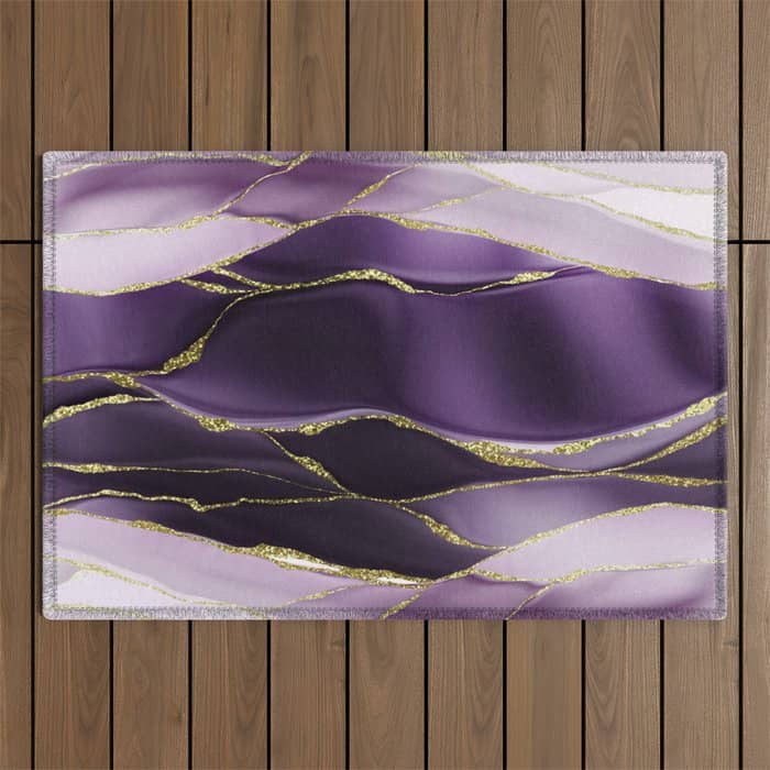 Day And Night Purple Marble Landscape Outdoor Rug