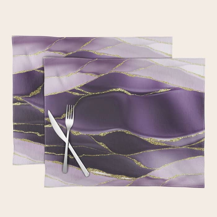 Day And Night Purple Marble Landscape Placemat