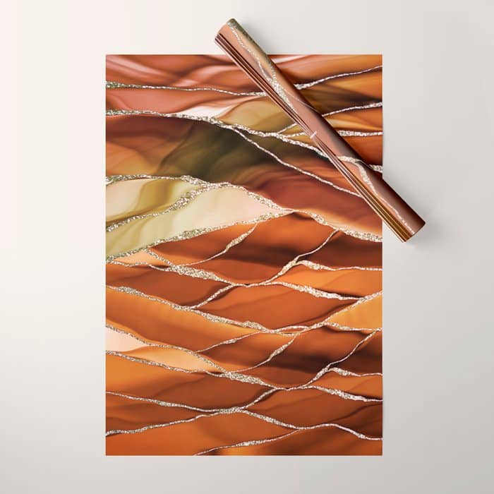 Desert Hot Copper Marble Landscapes Wrapping Paper