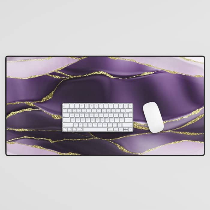 Day And Night Purple Marble Landscape Desk Mat