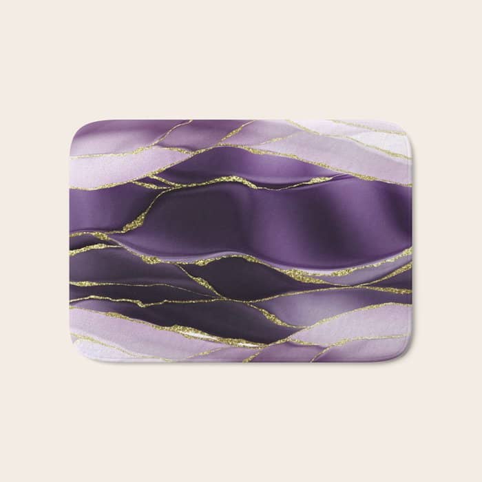 Day And Night Purple Marble Landscape Bath Mat
