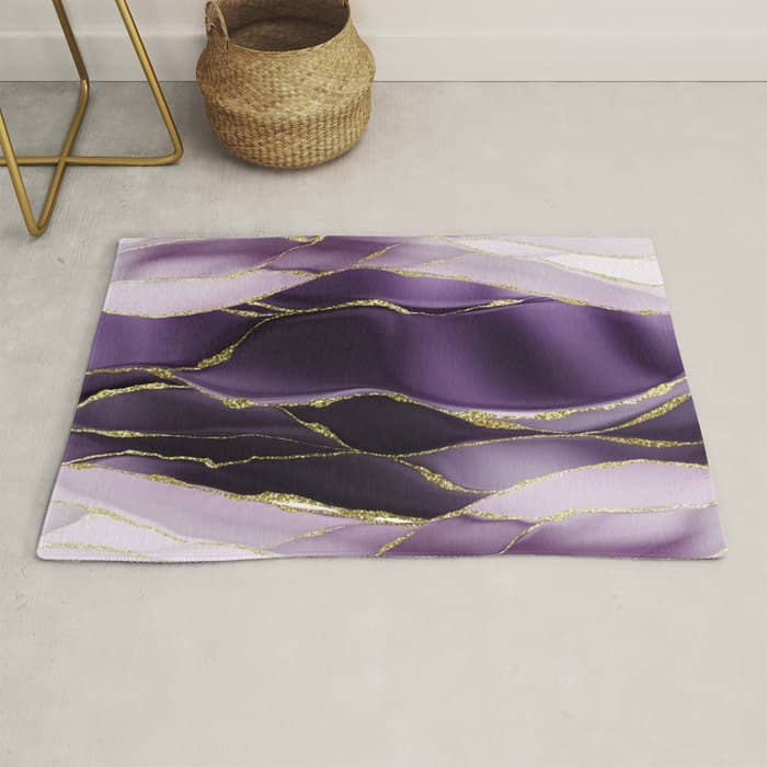 Day And Night Purple Marble Landscape Rug