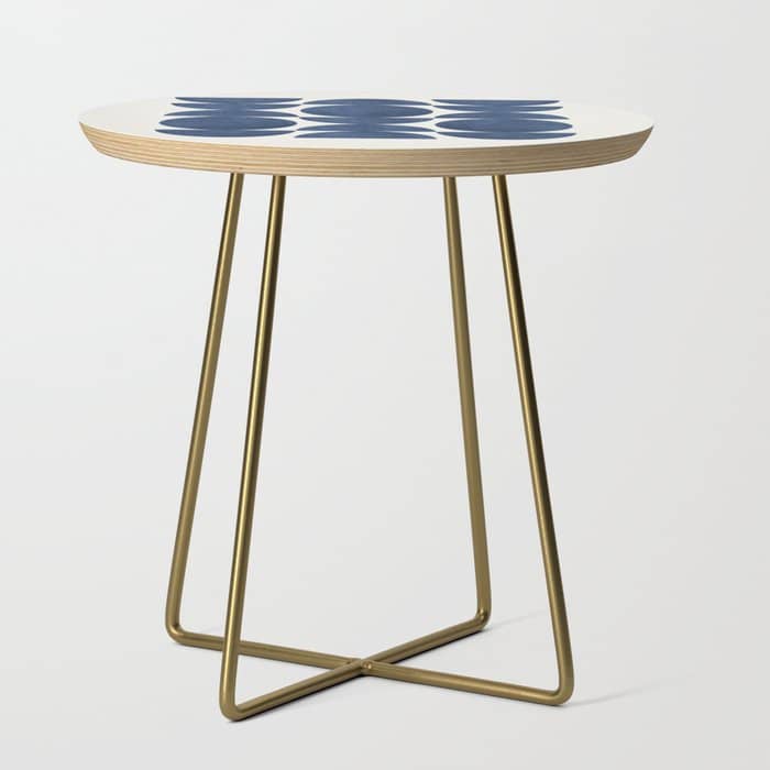 Blue Navy Retro Scandinavian Mid Century Modern Side Table