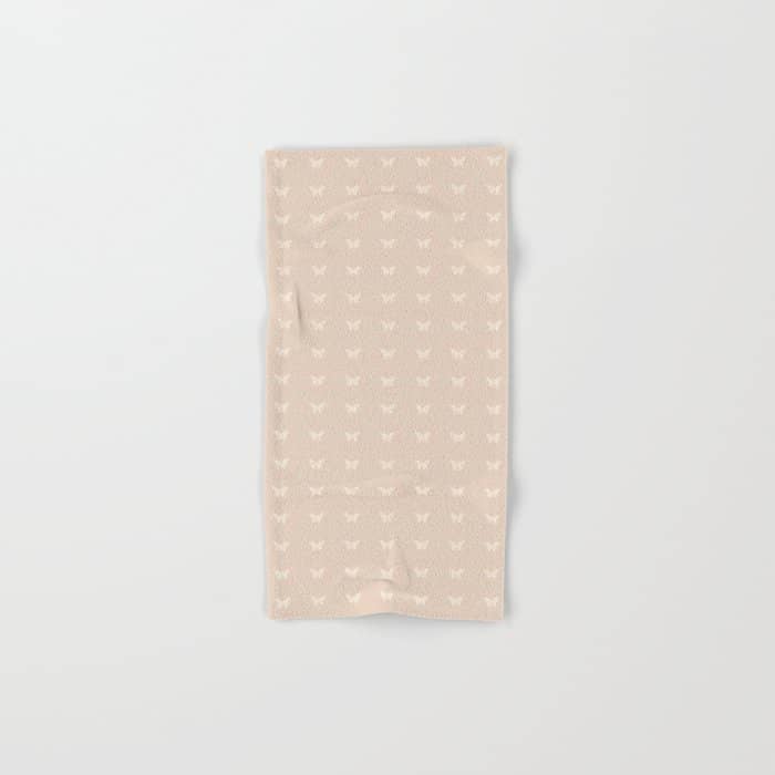 Butterfly Pattern - Neutral Pink Bath Towel
