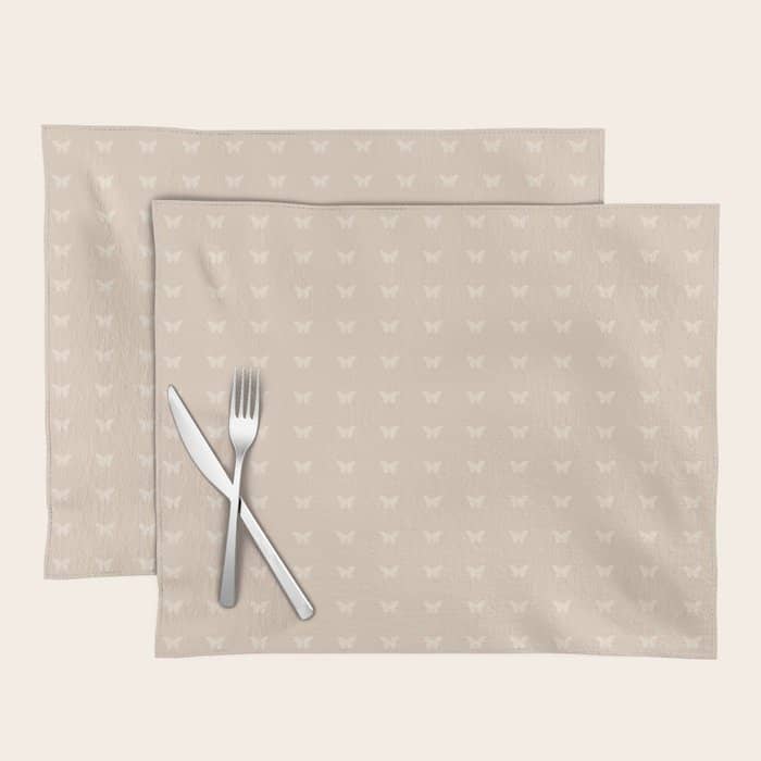 Butterfly Pattern - Neutral Pink Placemat