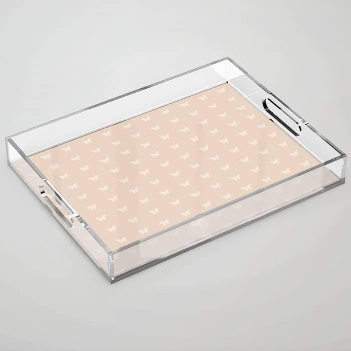 Butterfly Pattern - Neutral Pink Acrylic Tray