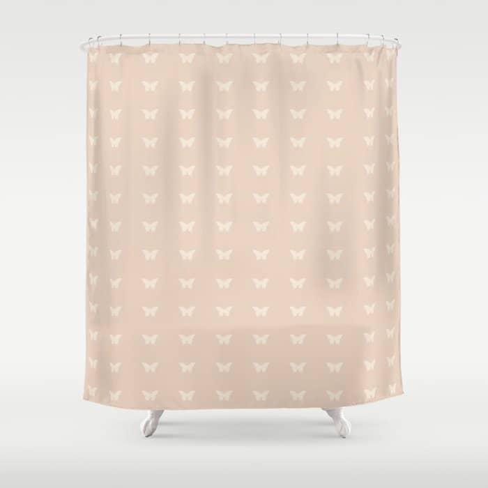 Butterfly Pattern - Neutral Pink Shower Curtain