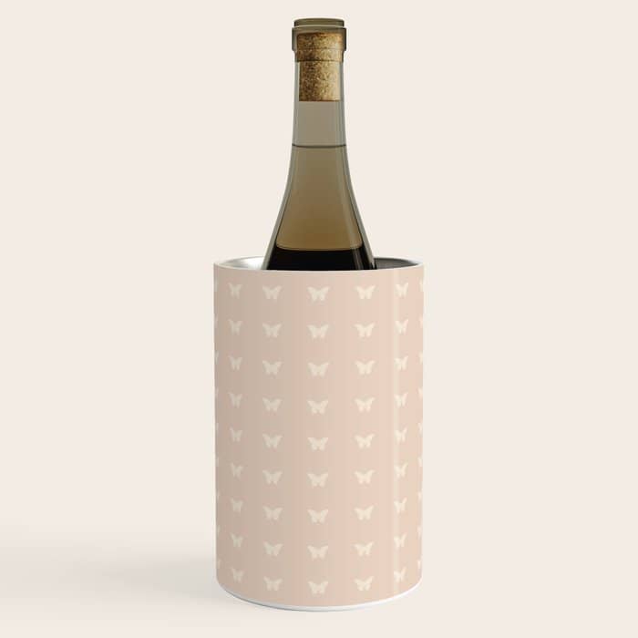 Butterfly Pattern - Neutral Pink Wine Chiller