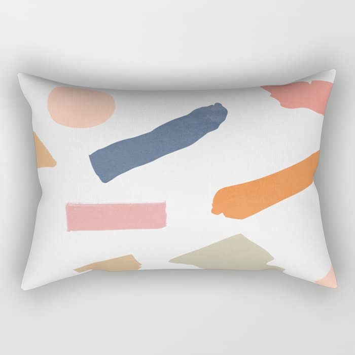 Mix Of Color Shapes Happy Artwork Rectangular Pillow