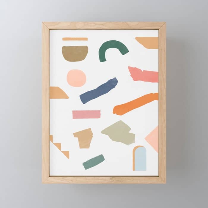Mix Of Color Shapes Happy Artwork Mini Art Print