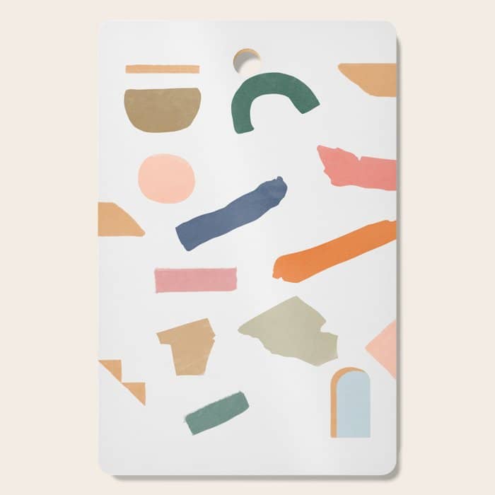 Mix Of Color Shapes Happy Artwork Cutting Board
