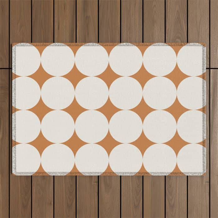 Circular Minimalism - Retro Orange Outdoor Rug