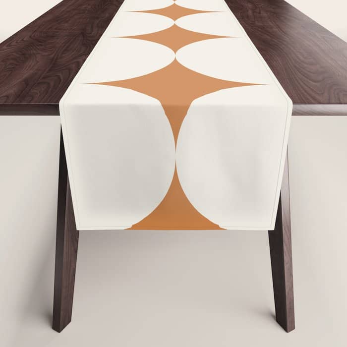 Circular Minimalism - Retro Orange Table Runner