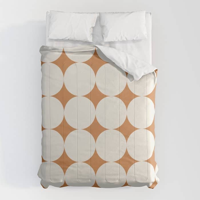 Circular Minimalism - Retro Orange Comforter