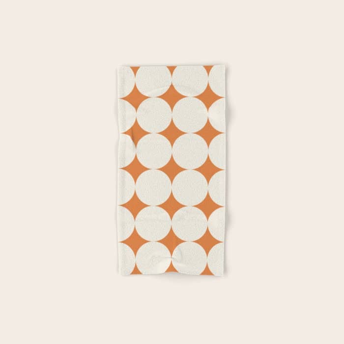 Circular Minimalism - Retro Orange Bath Towel