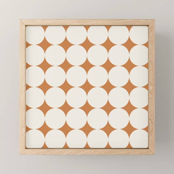 Circular Minimalism - Retro Orange Mini Art Print