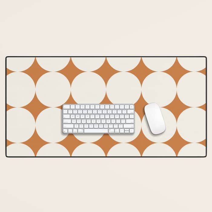 Circular Minimalism - Retro Orange Desk Mat