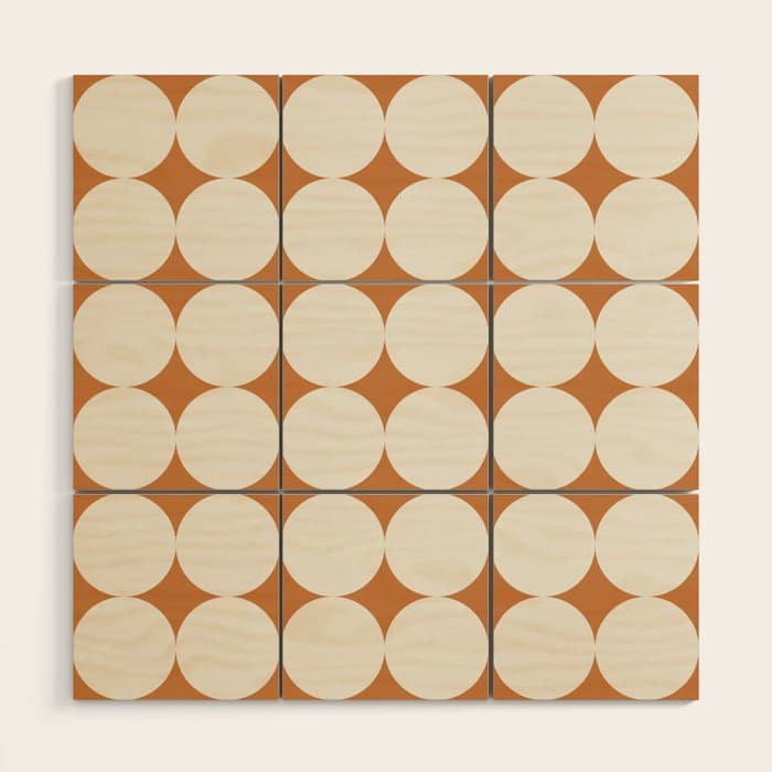 Circular Minimalism - Retro Orange Wood Wall Art