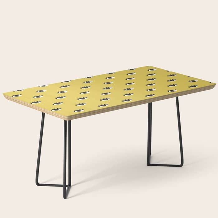 Inky Textured Eye Pattern - Olive Oil Coffee Table