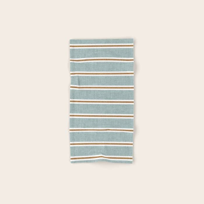 Cadence Stripes - Dusty Blue And Rust Bath Towel