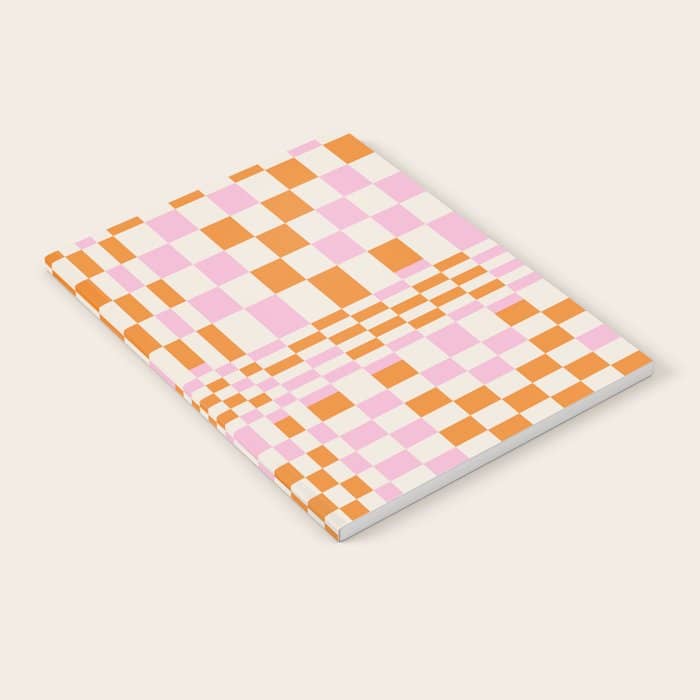 Happy Colorful Checkered Pattern  Notebook
