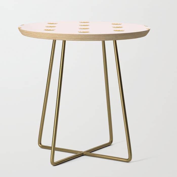 Abstract Yellow Tulip - Pink Background Side Table