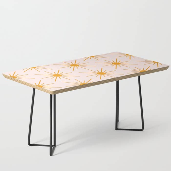 Sun Pattern On Pink Background Coffee Table