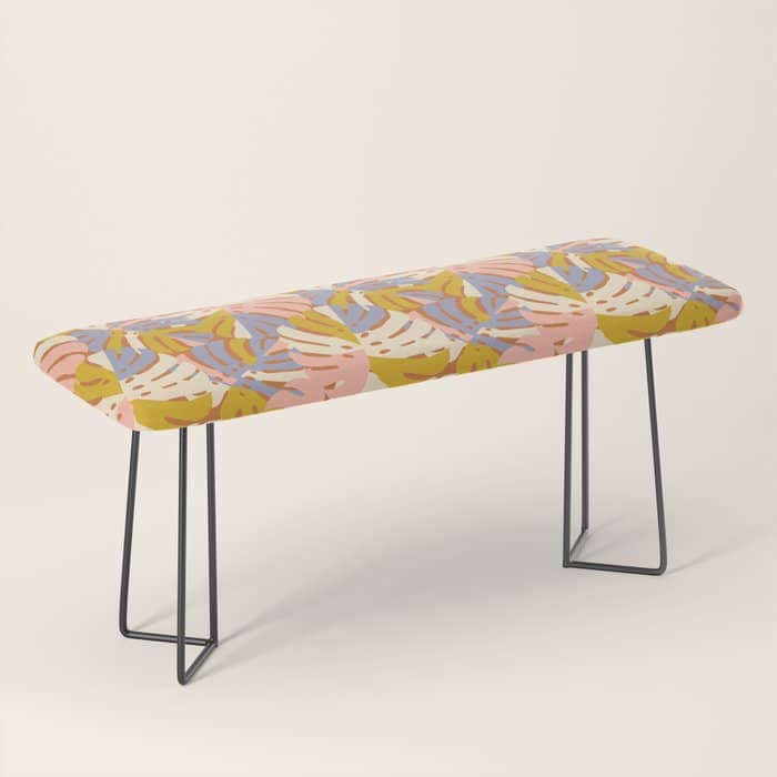 Color Block Monstera Pink + Lavender Bench