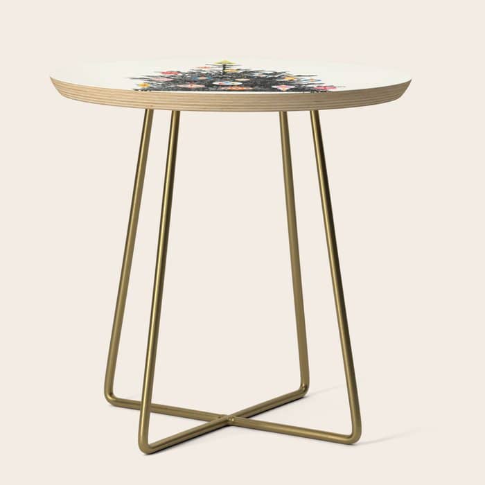 Retro Decorated Christmas Tree Side Table