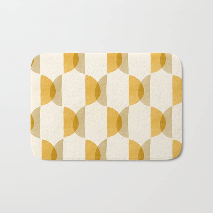 Shape Study In Gold / Geometric Pattern Bath Mat