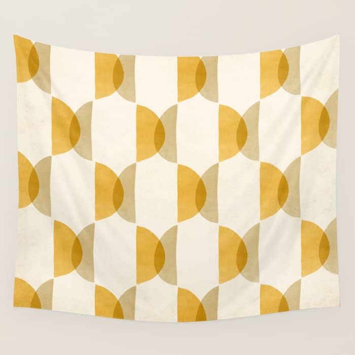 Shape Study In Gold / Geometric Pattern Wall Tapestry