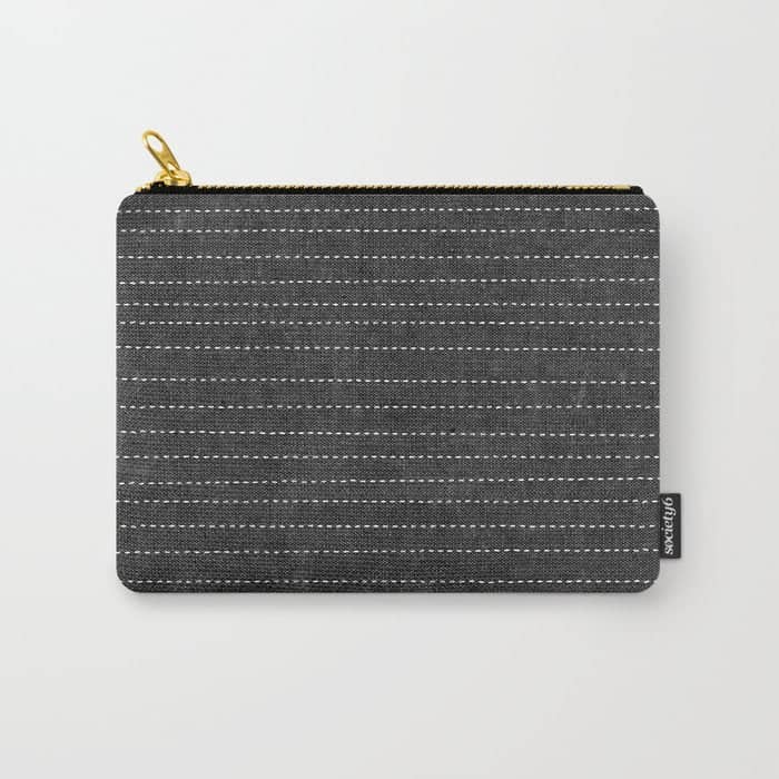 Stitched Stripes - Charcoal Carry All Pouch