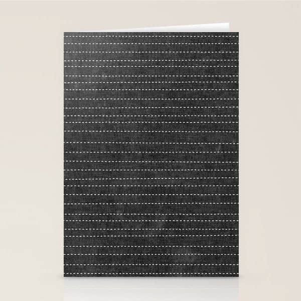 Stitched Stripes - Charcoal Stationery Card