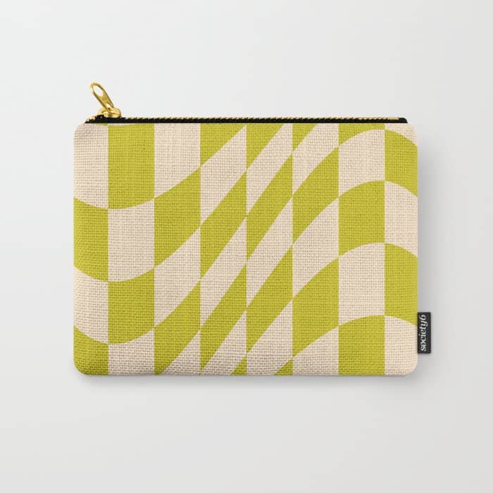 Modern Twenties Green Pattern Carry All Pouch