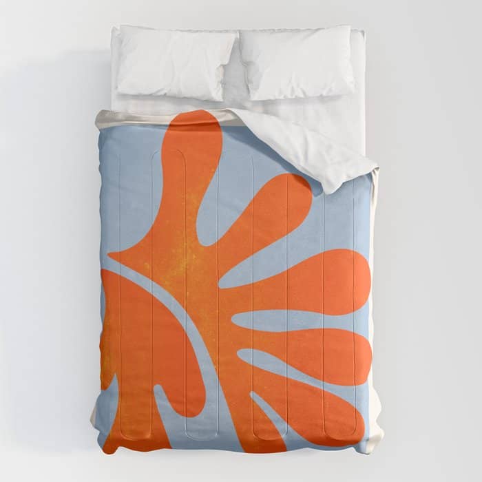Red Coral Leaf: Matisse Paper Cutouts Ii Comforter