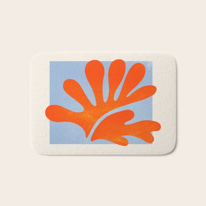 Red Coral Leaf: Matisse Paper Cutouts Ii Bath Mat