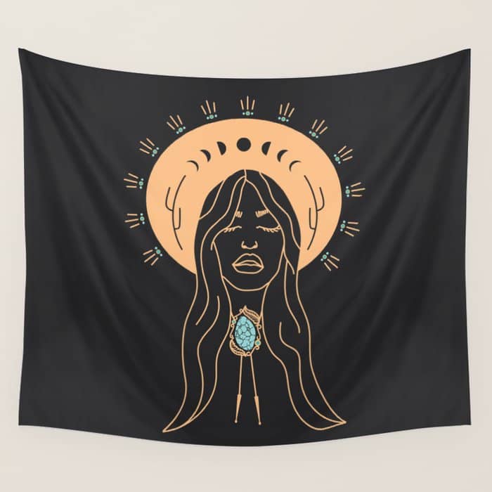 Desert Angel In Peach & Grey Wall Tapestry